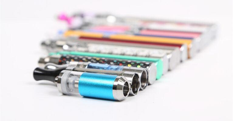 A variety of vape cartridges and refillable tanks