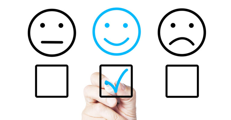 Feedback options: happy, neutral, sad