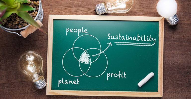 Sustainability concept: people, planet, profit