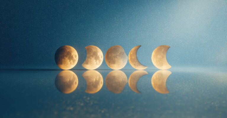 Phases of the moon reflected beautifully