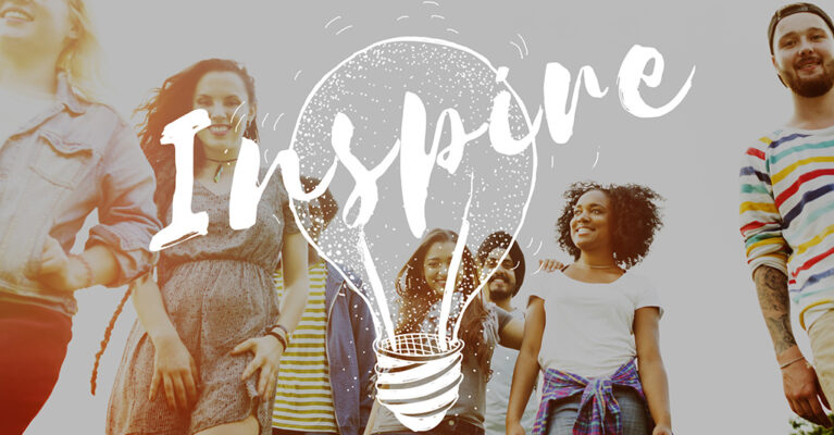 Group of diverse individuals with inspiration